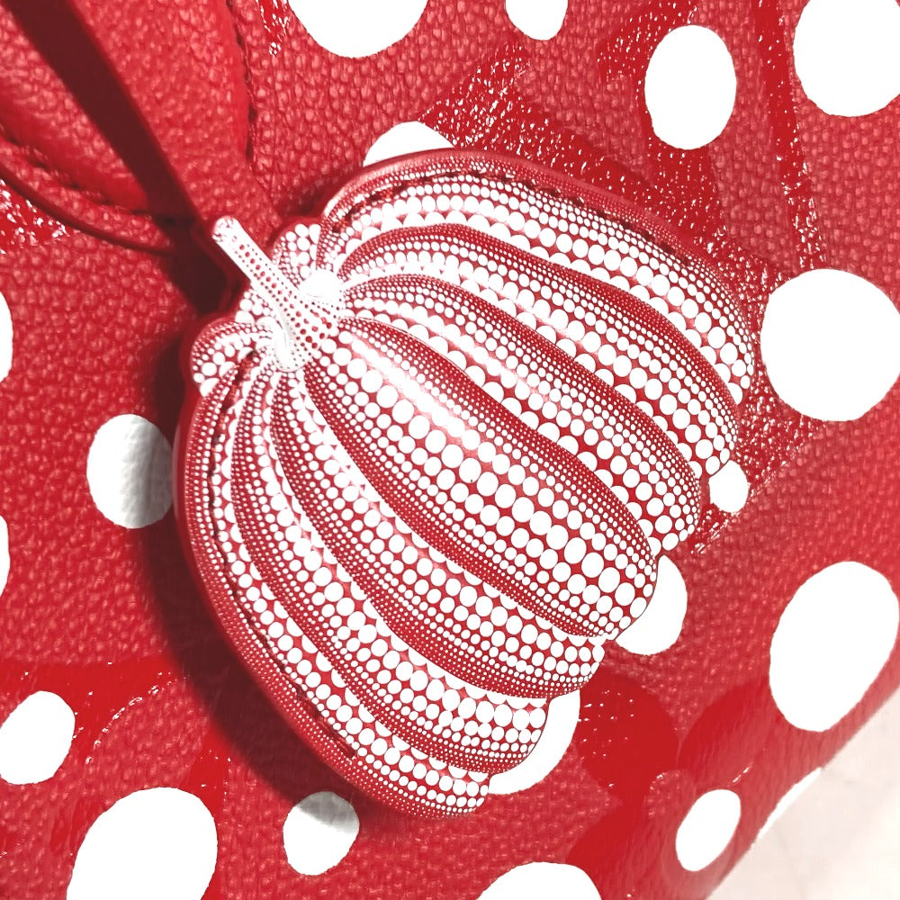LOUIS VUITTON Handbag M46412 Monogram Ann Platt Leather Red Kusama Yayoi Collaboration LV x YK On the Go PM Women Used Authentic