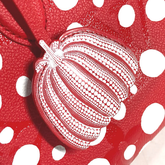 LOUIS VUITTON Handbag M46412 Monogram Ann Platt Leather Red Kusama Yayoi Collaboration LV x YK On the Go PM Women Used Authentic