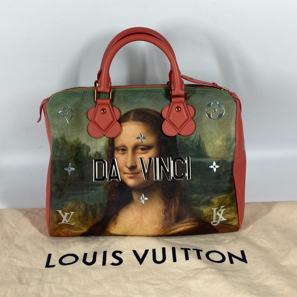 LOUIS VUITTON Handbag M43372 Leather / PVC pink Masters collection Speedy 30 Mona Lisa Women Used Authentic