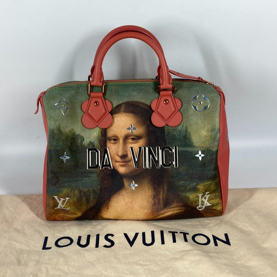 LOUIS VUITTON Handbag M43372 Leather / PVC pink Masters collection Speedy 30 Mona Lisa Women Used Authentic