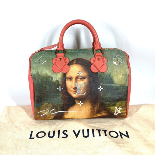 LOUIS VUITTON Handbag M43372 Leather / PVC pink Masters collection Speedy 30 Mona Lisa Women Used Authentic