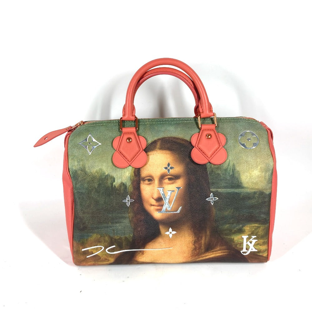 LOUIS VUITTON Handbag M43372 Leather / PVC pink Masters collection Speedy 30 Mona Lisa Women Used Authentic