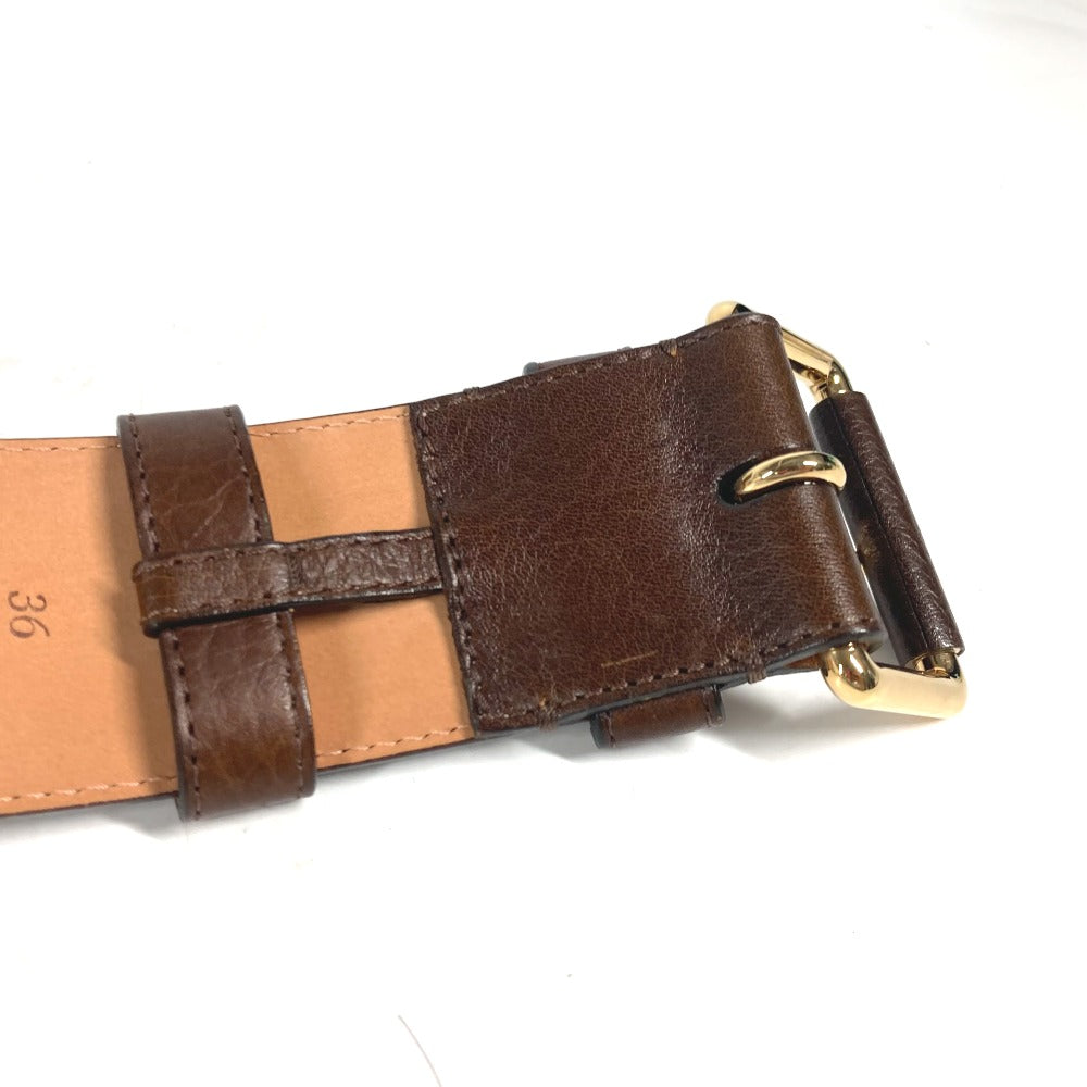 LOUIS VUITTON belt leather Brown unisex(Unisex) 36 Used Authentic