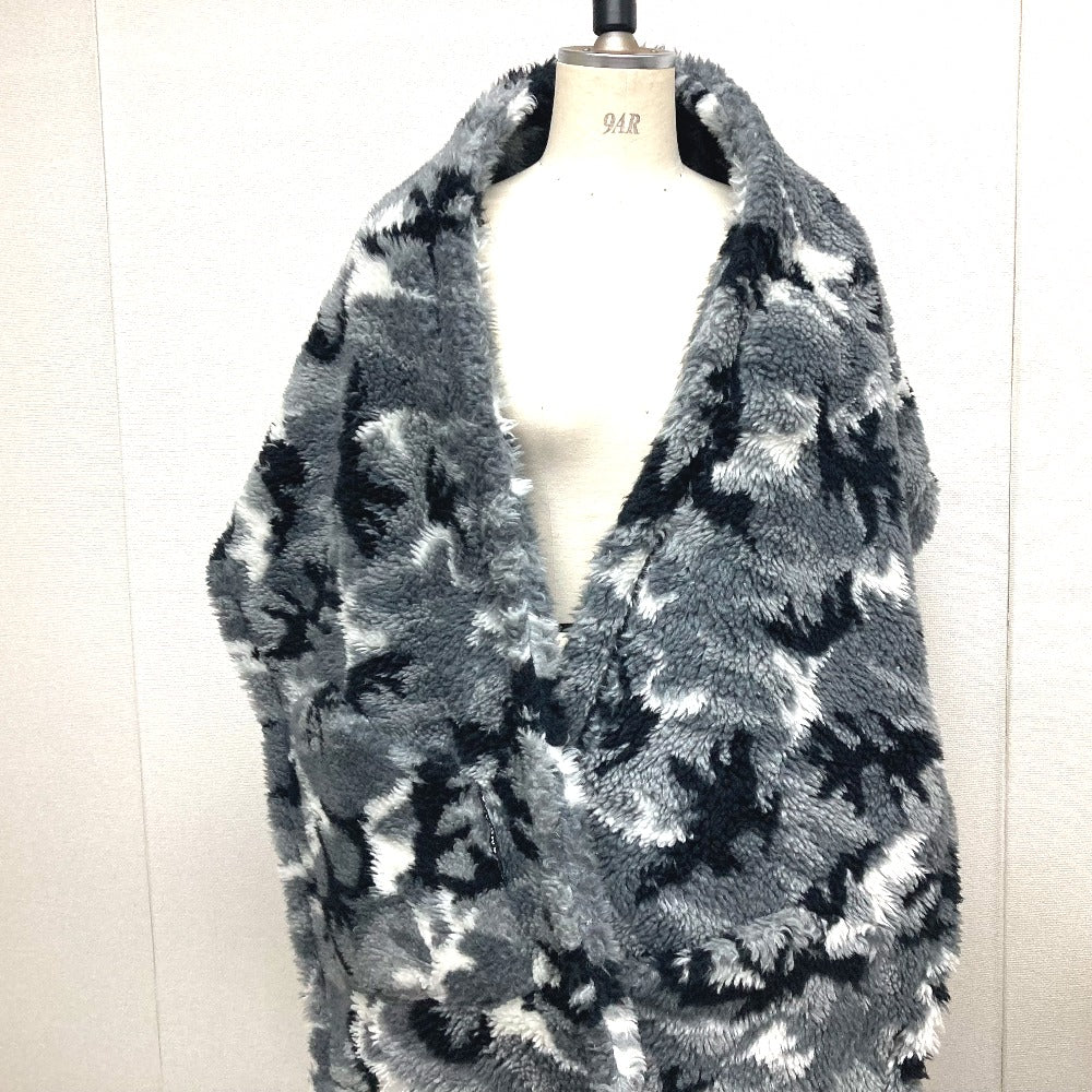 BALENCIAGA Scarf 673572 Polyester, Acrylic gray logo Stole Shawl Large unisex(Unisex) Used Authentic