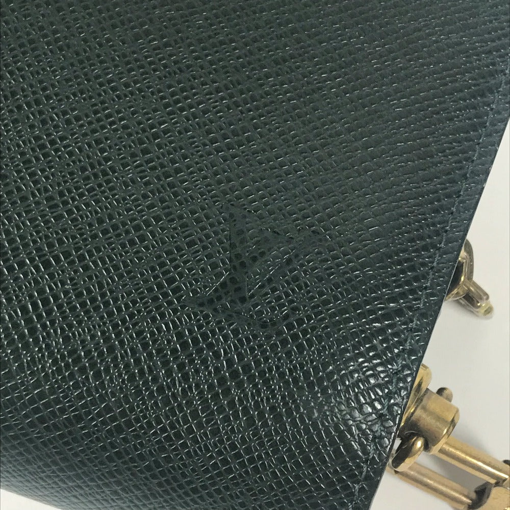 LOUIS VUITTON business bag M30184 Taiga Leather green Taiga Baikal mens Used Authentic