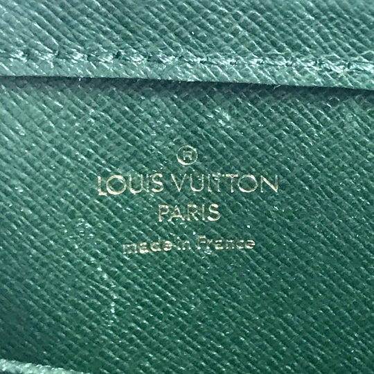 LOUIS VUITTON business bag M30184 Taiga Leather green Taiga Baikal mens Used Authentic