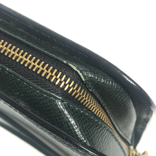 LOUIS VUITTON business bag M30184 Taiga Leather green Taiga Baikal mens Used Authentic
