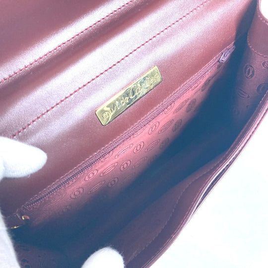 CARTIER Clutch bag leather Bordeaux logo bag Must Line unisex(Unisex) Used Authentic