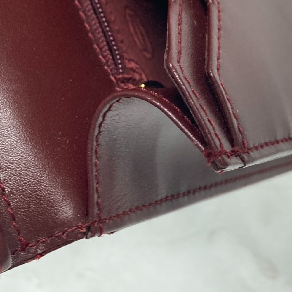CARTIER Clutch bag leather Bordeaux logo bag Must Line unisex(Unisex) Used Authentic