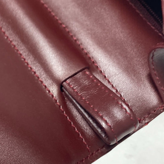 CARTIER Clutch bag leather Bordeaux logo bag Must Line unisex(Unisex) Used Authentic