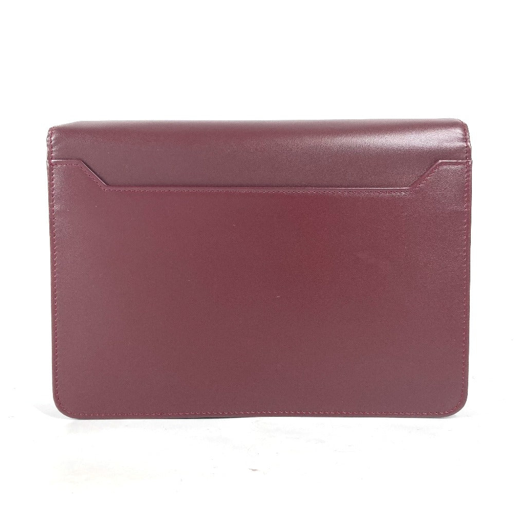 CARTIER Clutch bag leather Bordeaux logo bag Must Line unisex(Unisex) Used Authentic