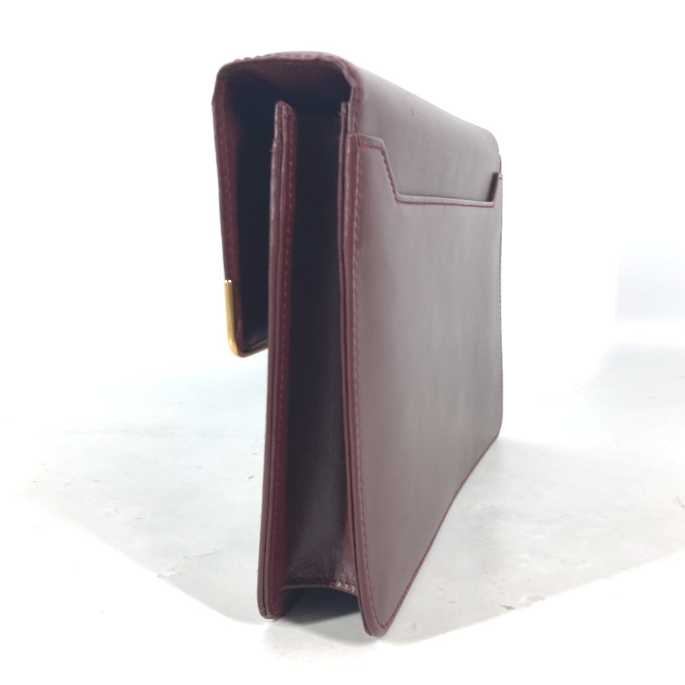 CARTIER Clutch bag leather Bordeaux logo bag Must Line unisex(Unisex) Used Authentic