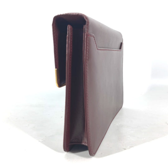 CARTIER Clutch bag leather Bordeaux logo bag Must Line unisex(Unisex) Used Authentic