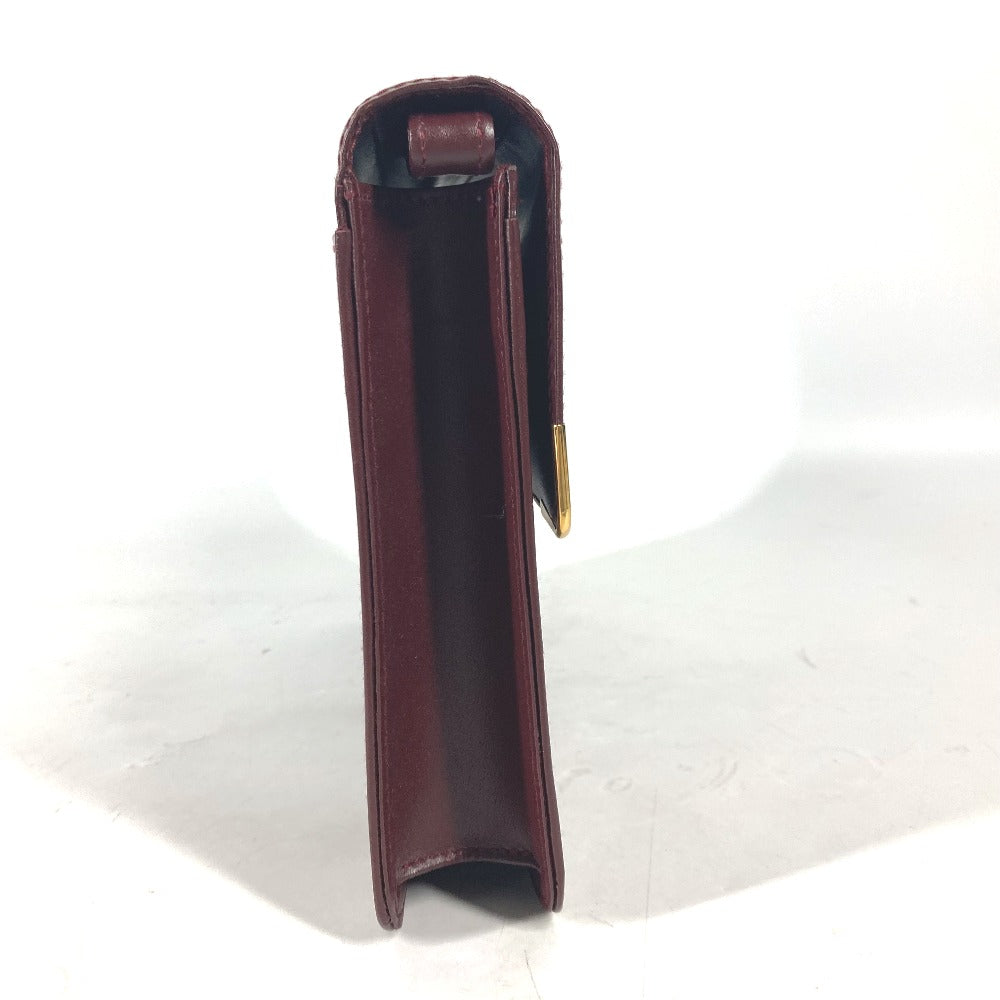 CARTIER Clutch bag leather Bordeaux logo bag Must Line unisex(Unisex) Used Authentic
