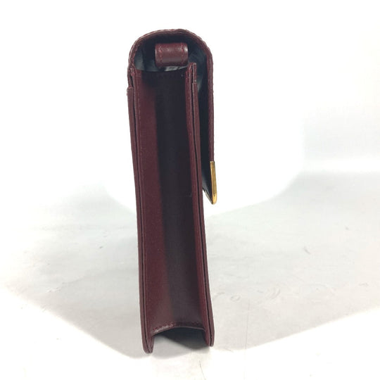 CARTIER Clutch bag leather Bordeaux logo bag Must Line unisex(Unisex) Used Authentic