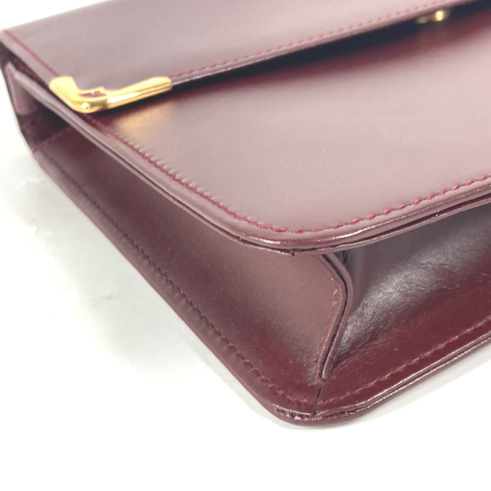 CARTIER Clutch bag leather Bordeaux logo bag Must Line unisex(Unisex) Used Authentic