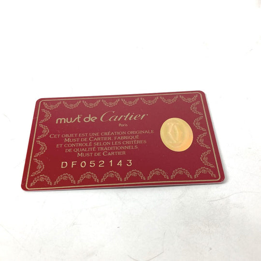 CARTIER Clutch bag leather Bordeaux logo bag Must Line unisex(Unisex) Used Authentic