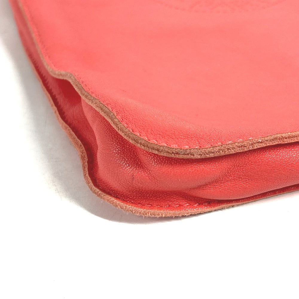 HERMES Shoulder Bag leather pink logo Serie Women Used Authentic