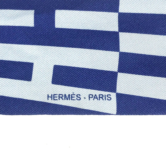 HERMES scarf silk blue Twilly Twilly Women Used Authentic