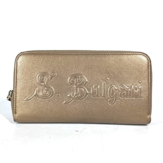BVLGARI Long Wallet Purse 32562 leather gold S.Bulgari Solutio Bvlgari unisex(Unisex) Used Authentic