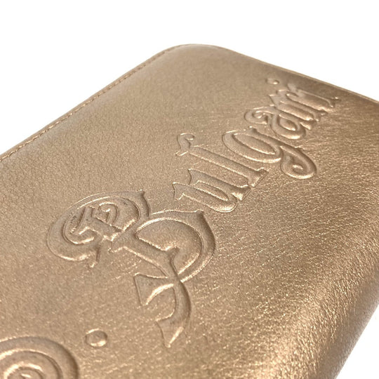 BVLGARI Long Wallet Purse 32562 leather gold S.Bulgari Solutio Bvlgari unisex(Unisex) Used Authentic