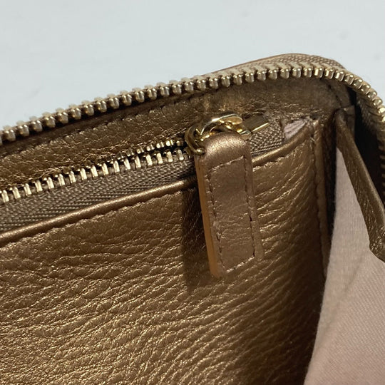 BVLGARI Long Wallet Purse 32562 leather gold S.Bulgari Solutio Bvlgari unisex(Unisex) Used Authentic