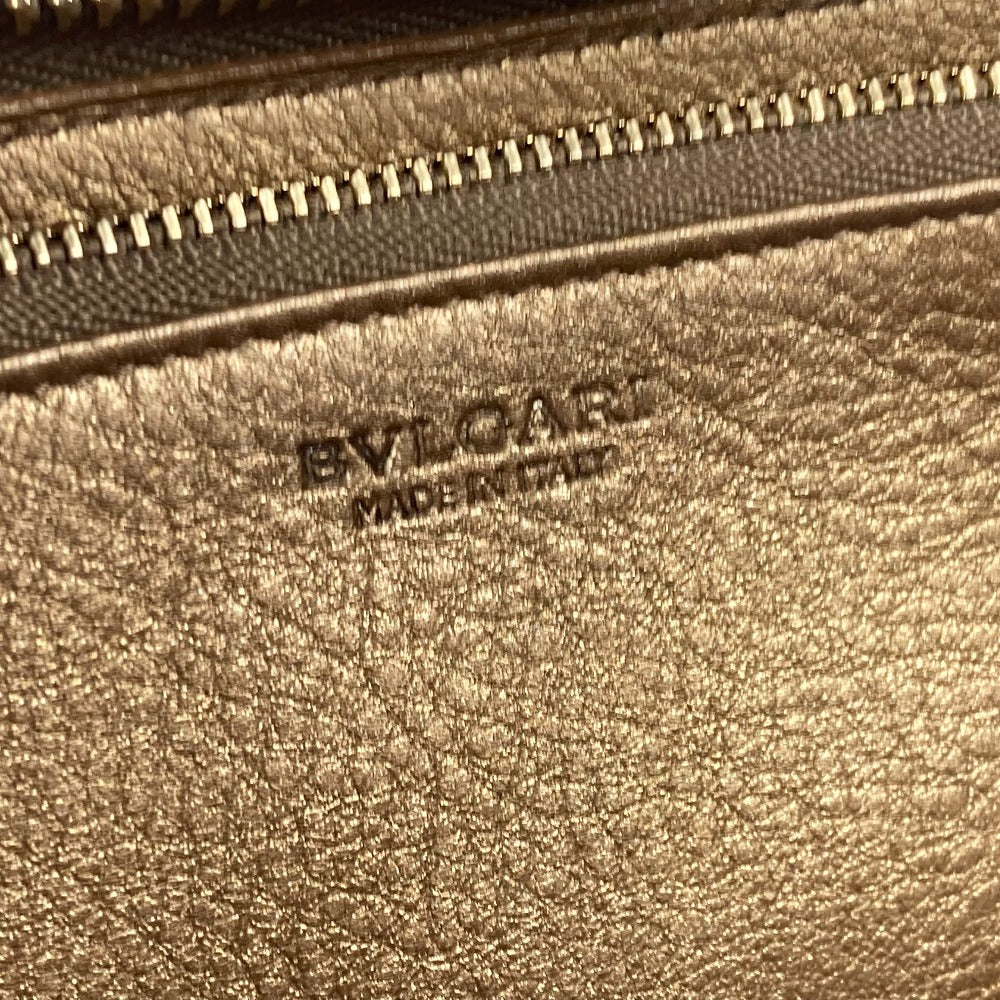 BVLGARI Long Wallet Purse 32562 leather gold S.Bulgari Solutio Bvlgari unisex(Unisex) Used Authentic