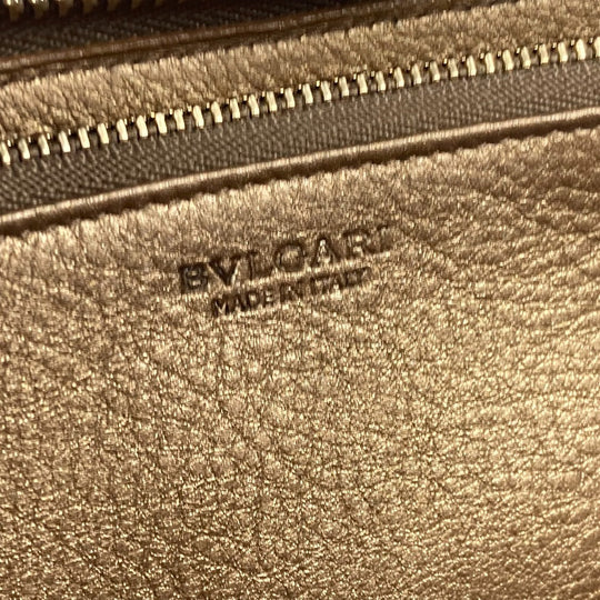 BVLGARI Long Wallet Purse 32562 leather gold S.Bulgari Solutio Bvlgari unisex(Unisex) Used Authentic