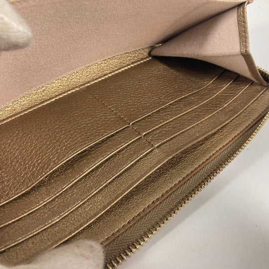 BVLGARI Long Wallet Purse 32562 leather gold S.Bulgari Solutio Bvlgari unisex(Unisex) Used Authentic