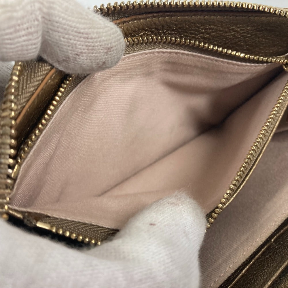 BVLGARI Long Wallet Purse 32562 leather gold S.Bulgari Solutio Bvlgari unisex(Unisex) Used Authentic