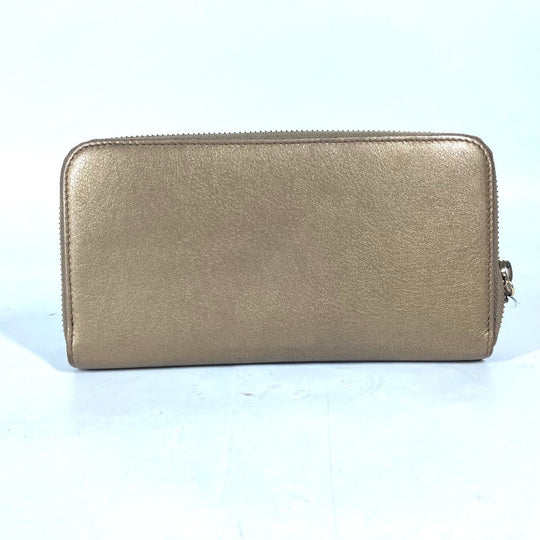 BVLGARI Long Wallet Purse 32562 leather gold S.Bulgari Solutio Bvlgari unisex(Unisex) Used Authentic