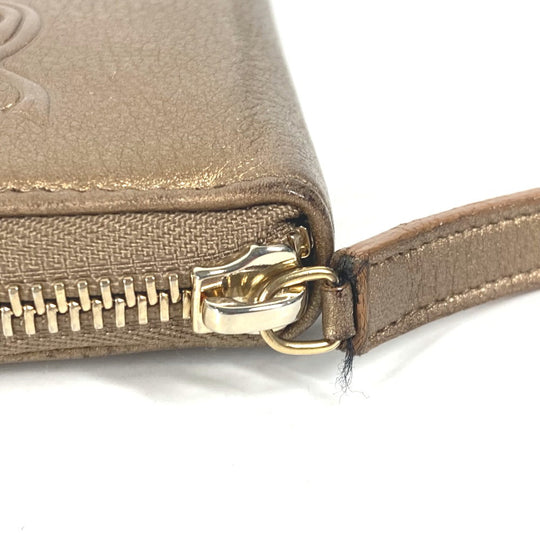 BVLGARI Long Wallet Purse 32562 leather gold S.Bulgari Solutio Bvlgari unisex(Unisex) Used Authentic