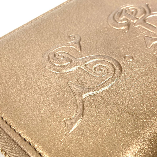 BVLGARI Long Wallet Purse 32562 leather gold S.Bulgari Solutio Bvlgari unisex(Unisex) Used Authentic
