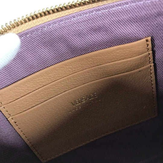 VERSACE Clutch bag leather beige Medusa unisex(Unisex) Used Authentic