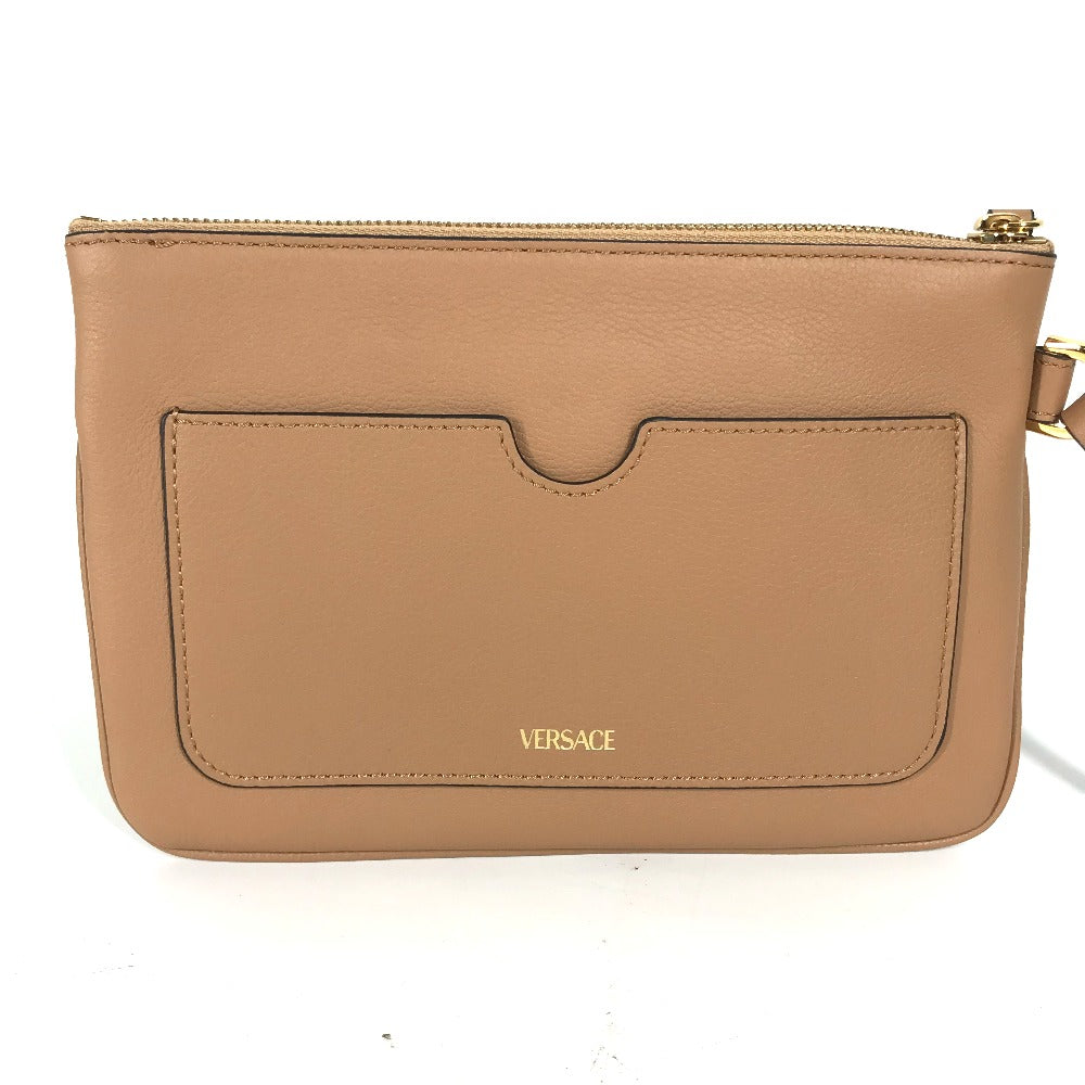 VERSACE Clutch bag leather beige Medusa unisex(Unisex) Used Authentic
