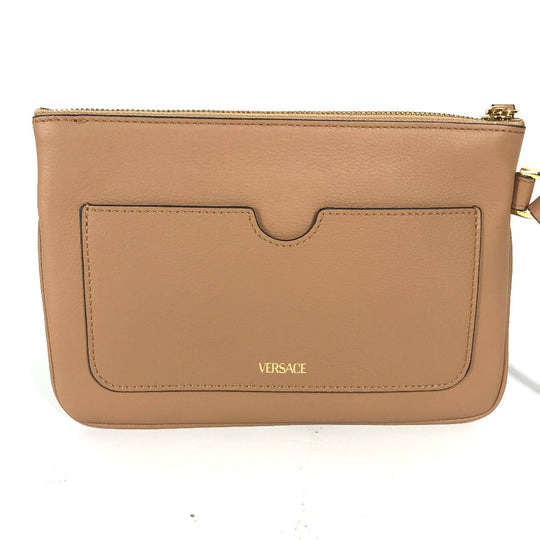 VERSACE Clutch bag leather beige Medusa unisex(Unisex) Used Authentic