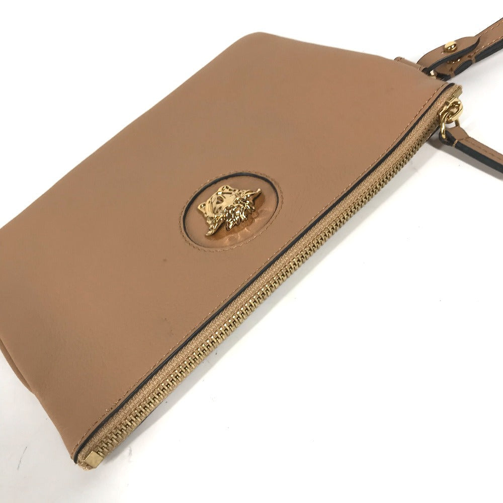 VERSACE Clutch bag leather beige Medusa unisex(Unisex) Used Authentic