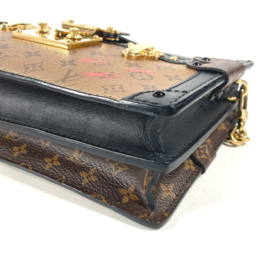 LOUIS VUITTON Shoulder Bag M43596 Monogram reverse canvas beige Monogram reverse Trunk clutch Women Used Authentic