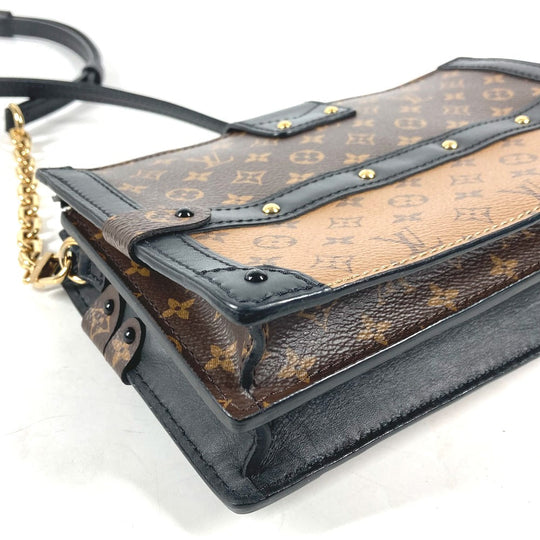 LOUIS VUITTON Shoulder Bag M43596 Monogram reverse canvas beige Monogram reverse Trunk clutch Women Used Authentic