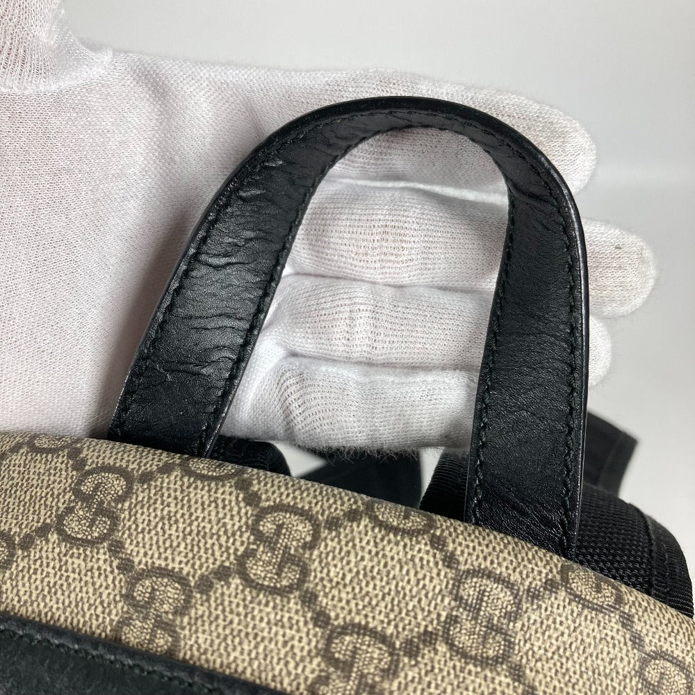 GUCCI Backpack 429020 GG Supreme canvas, leather beige GG Supreme Backpack unisex(Unisex) Used Authentic