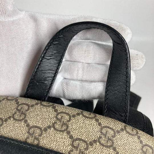 GUCCI Backpack 429020 GG Supreme canvas, leather beige GG Supreme Backpack unisex(Unisex) Used Authentic