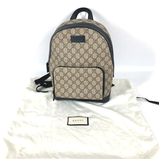 GUCCI Backpack 429020 GG Supreme canvas, leather beige GG Supreme Backpack unisex(Unisex) Used Authentic
