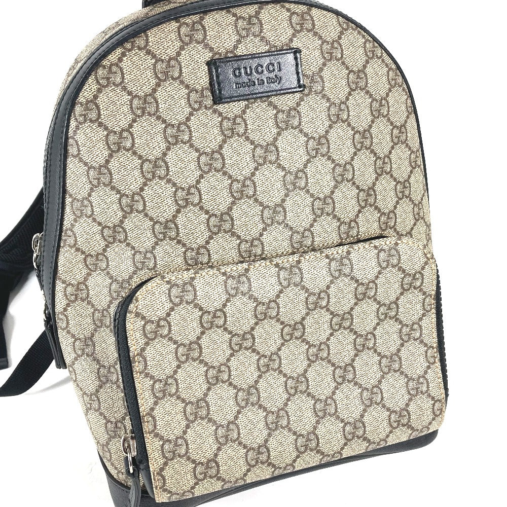 GUCCI Backpack 429020 GG Supreme canvas, leather beige GG Supreme Backpack unisex(Unisex) Used Authentic