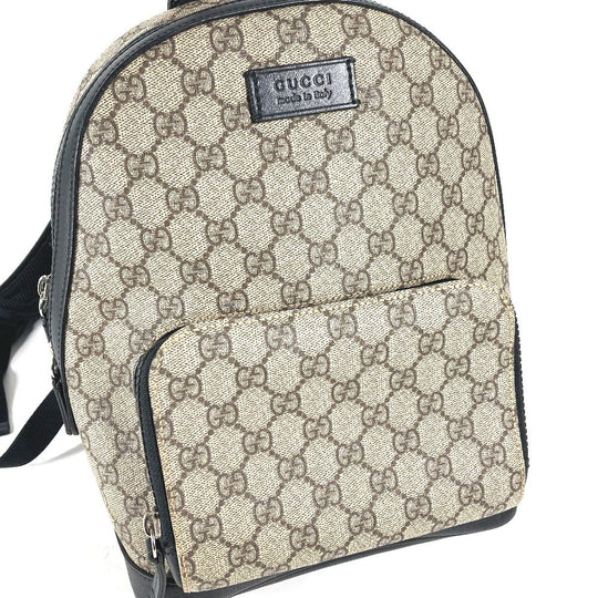 GUCCI Backpack 429020 GG Supreme canvas, leather beige GG Supreme Backpack unisex(Unisex) Used Authentic