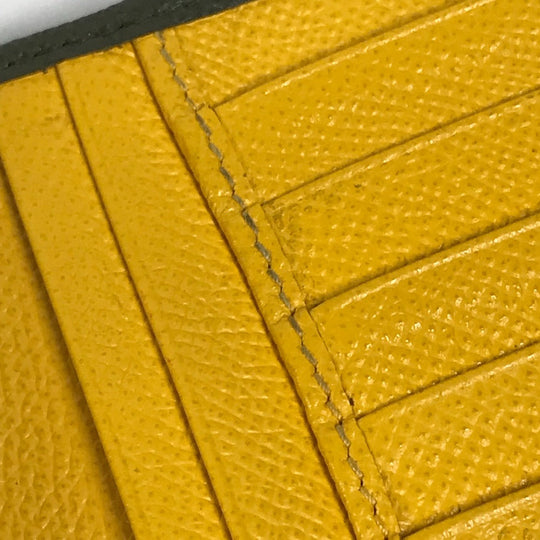 BVLGARI Long Wallet Purse leather khaki Bulgari Bulgari unisex(Unisex) Used Authentic