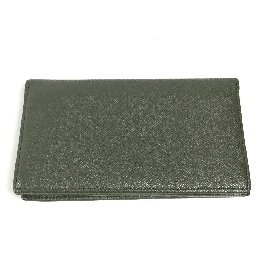 BVLGARI Long Wallet Purse leather khaki Bulgari Bulgari unisex(Unisex) Used Authentic