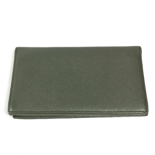 BVLGARI Long Wallet Purse leather khaki Bulgari Bulgari unisex(Unisex) Used Authentic