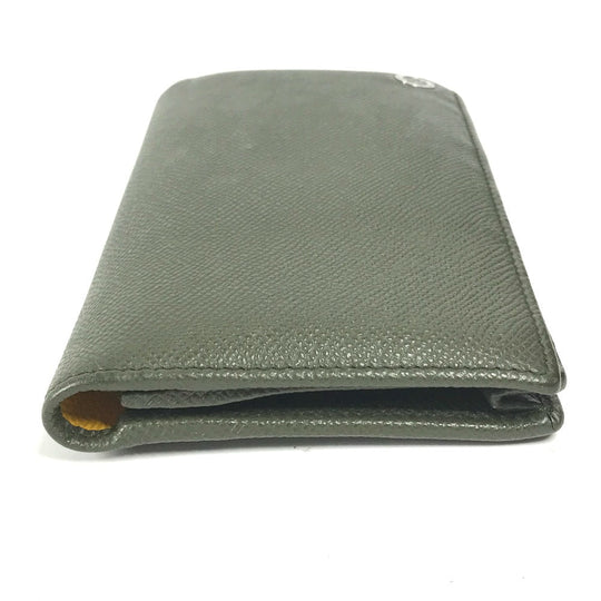 BVLGARI Long Wallet Purse leather khaki Bulgari Bulgari unisex(Unisex) Used Authentic