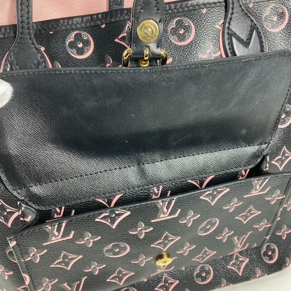 LOUIS VUITTON Shoulder Bag M46137 Leather / coated canvas black Monogram Neverfull MM Women Used Authentic