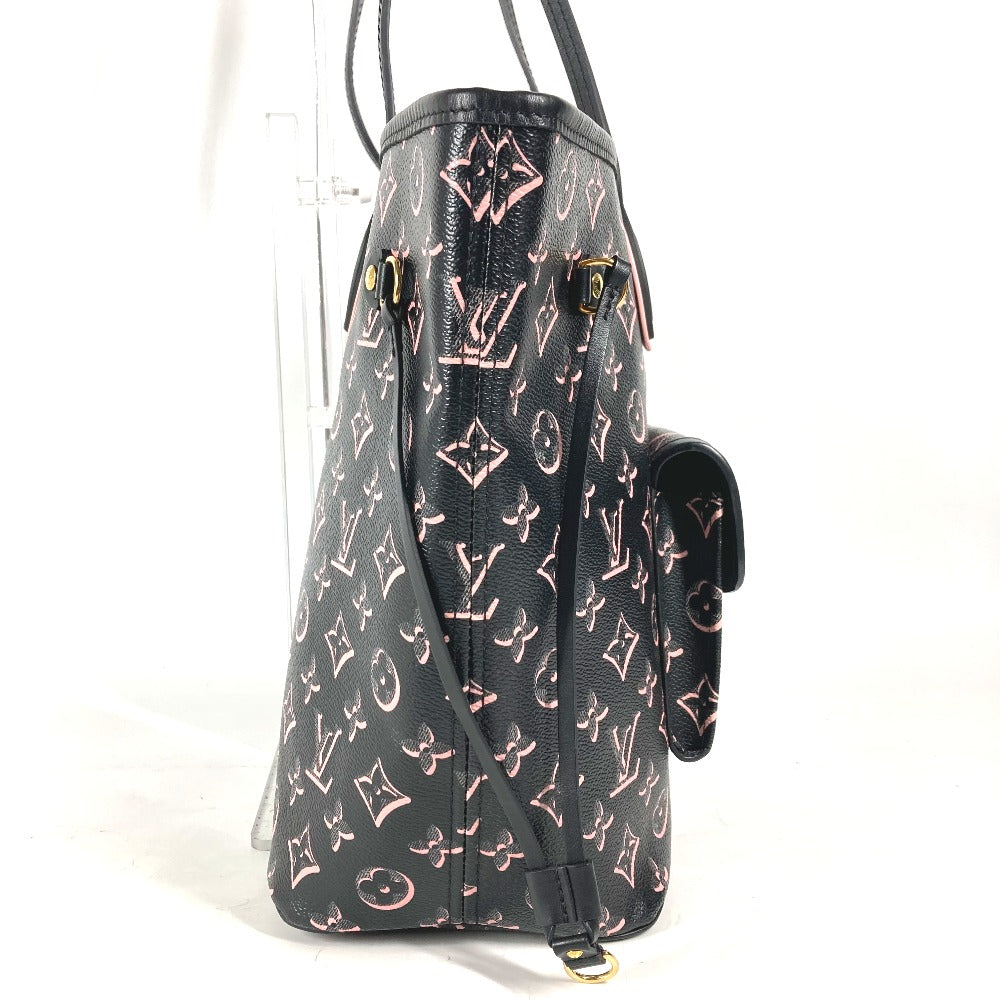 LOUIS VUITTON Shoulder Bag M46137 Leather / coated canvas black Monogram Neverfull MM Women Used Authentic